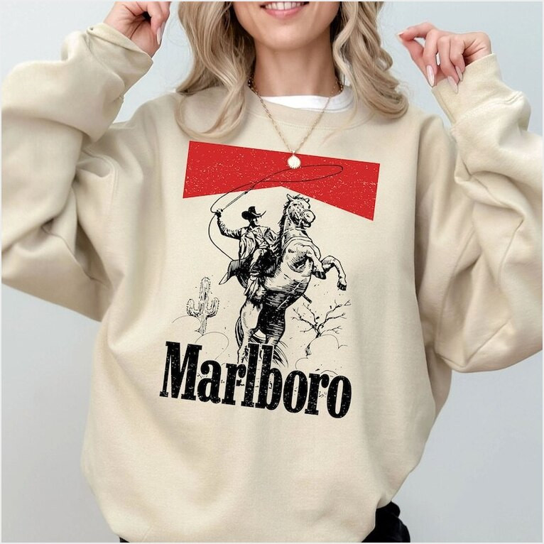 Vintage Marlboro Cowboy Wild WesShirt, Country Music Sweatshirt, Cowboy Rodeo TShirt Gifts For Fans