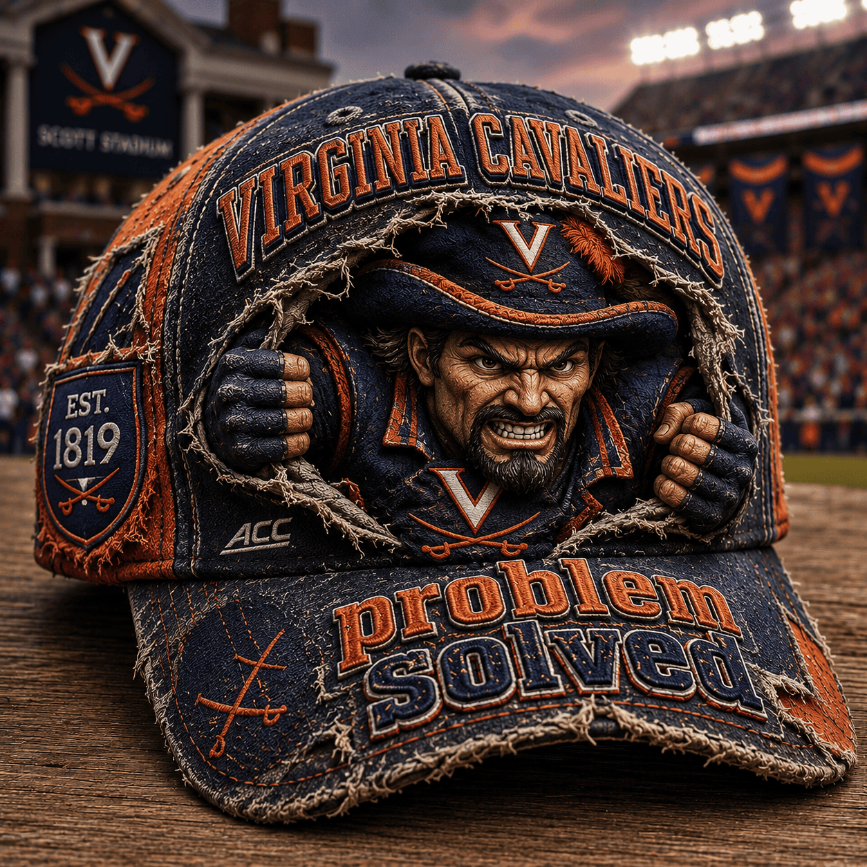 Virginia Cavaliers Merch 2026 Problem Solved Vintage Hat Football Fan Gear Gift For Game Day