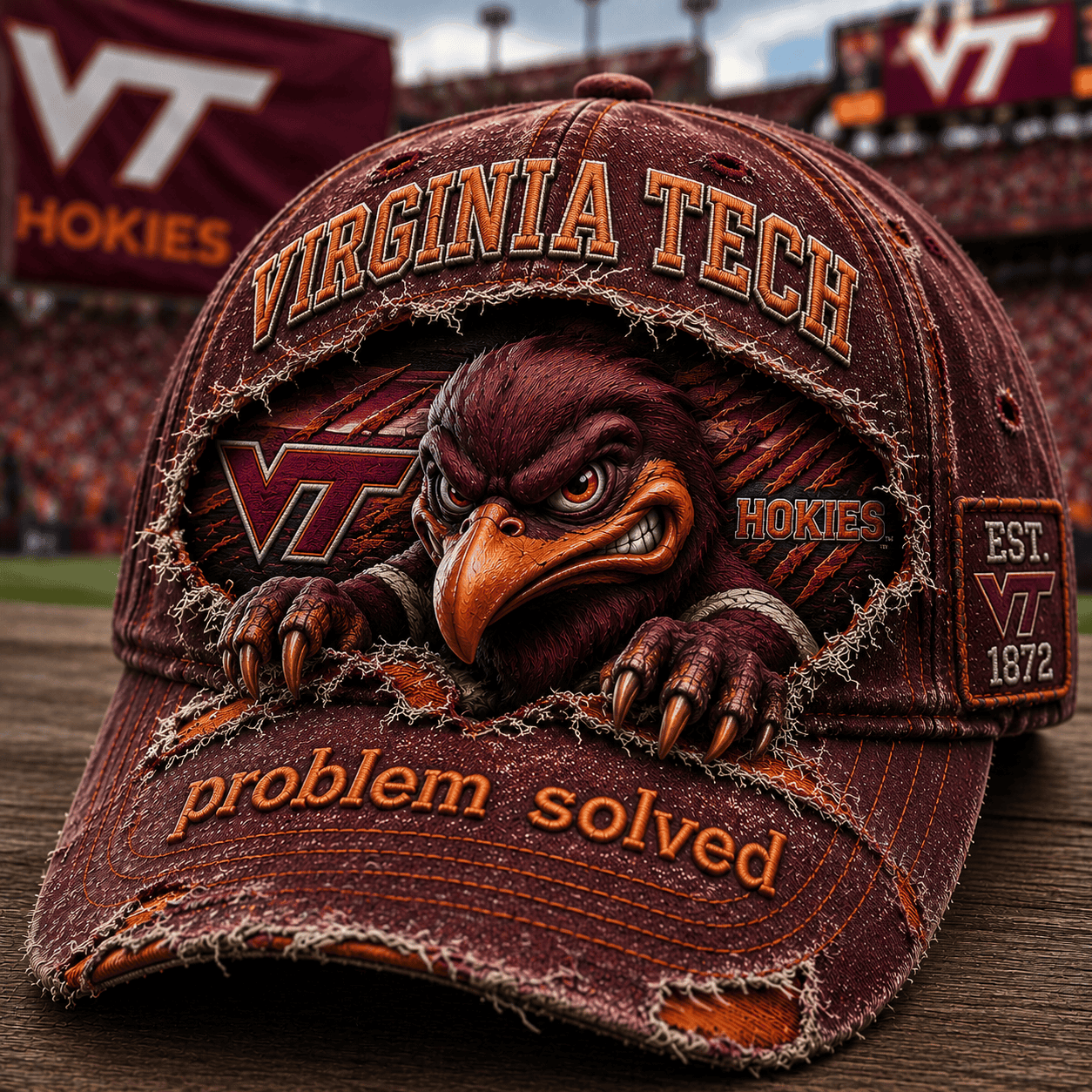 Virginia Tech Hokies Hat Problem Solved Hat Virginia Tech Hokies Merch Game Day Gifts