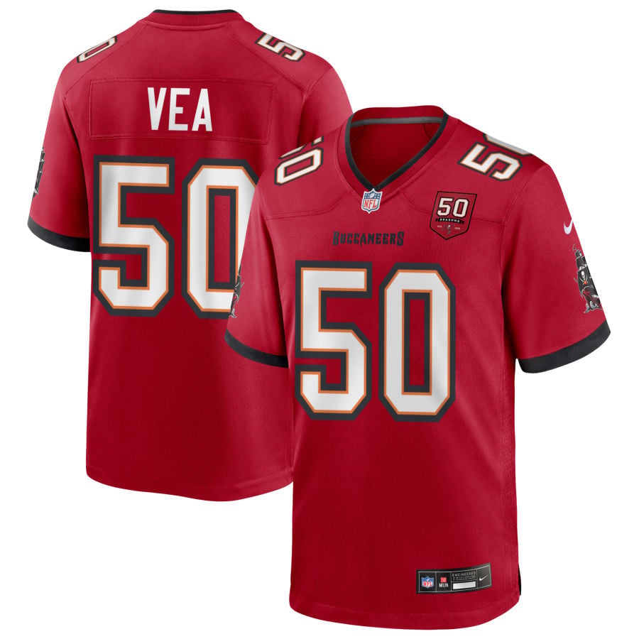 Vita Vea Tampa Bay Buccaneers 2025 50th Season Game Jersey - Red