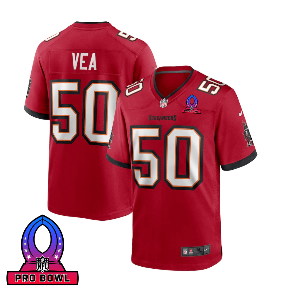 Vita Vea Tampa Bay Buccaneers 2025 Pro Bowl Patch Game Men Jersey - Red