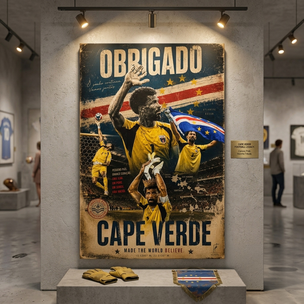 Vozinha Cape Verde Football Tribute 2026 Poster Vintage Sports Wall Art Football Fan Gifts
