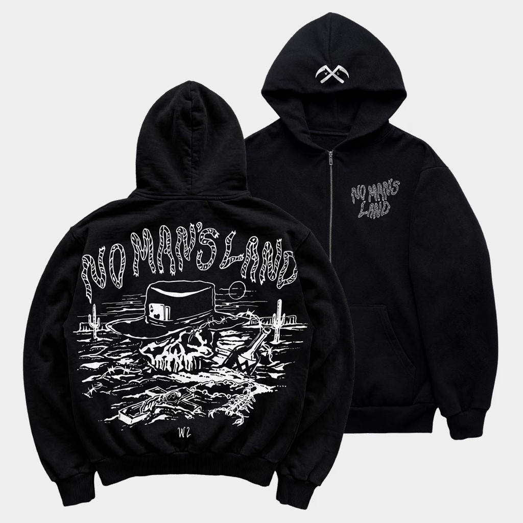 Warren Lotas Merch 2026 No Man's Land Zip Hoodie Black Present For Brothers