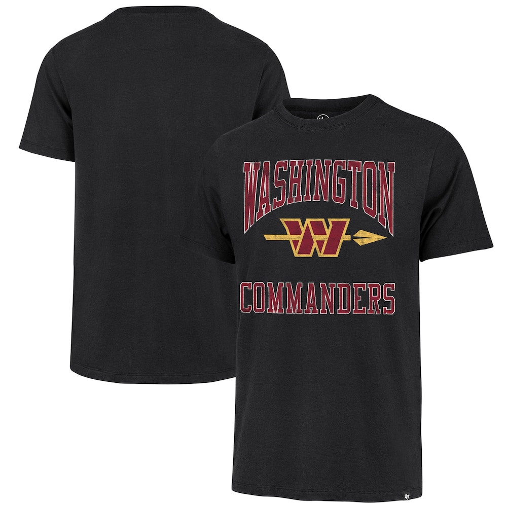 Washington Commanders Merch - Men's '47 Big Ups Franklin T-Shirt, Black - Gift For Man Who Loves Football