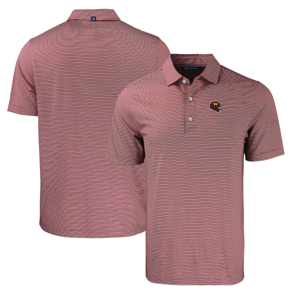 Washington Commanders Merch - Men's Helmet Polo, Burgundy White - Cutter & Buck - Football Present Ideas - Image 2