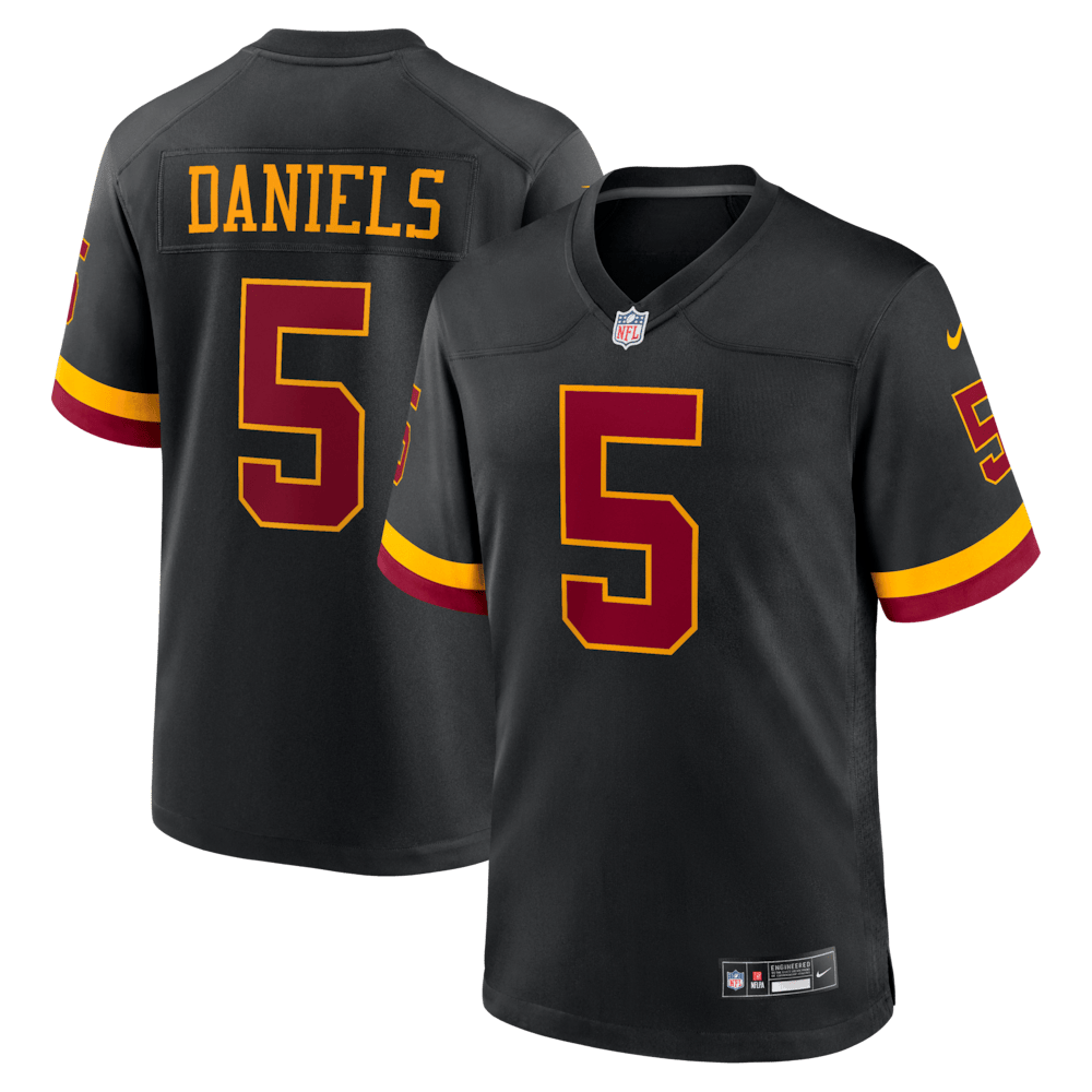 Washington Commanders Merch - Men's Jayden Daniels Alternate Game Jersey, Black - Birthday Ideas For Football Fan