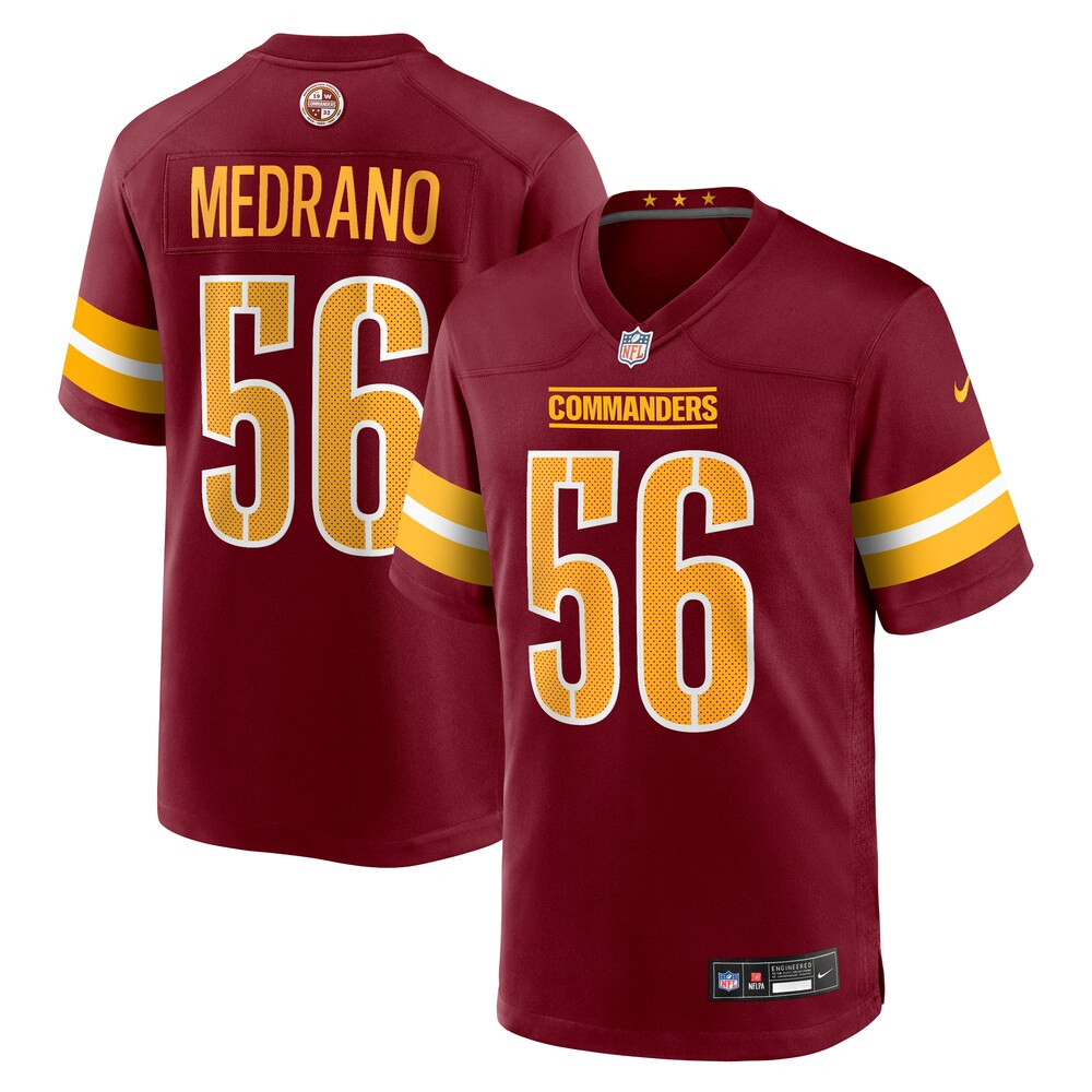 Washington Commanders Merch - Men's Kain Medrano Team Game Jersey, Burgundy - Great Football Gifts