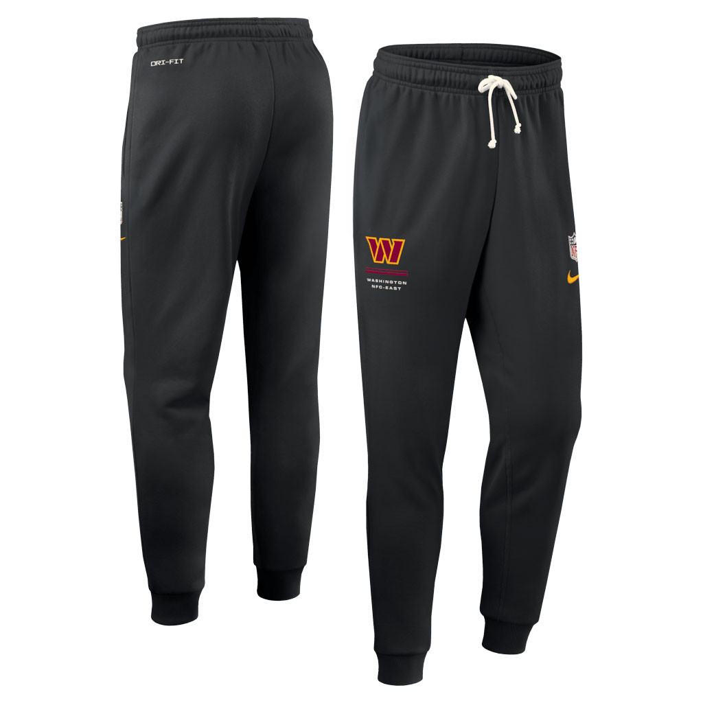 Washington Commanders Merch - Men's Sideline Standard Issue Touchback Kick Dri-FIT Taper Pants, Black - Best Presents For Football Lovers