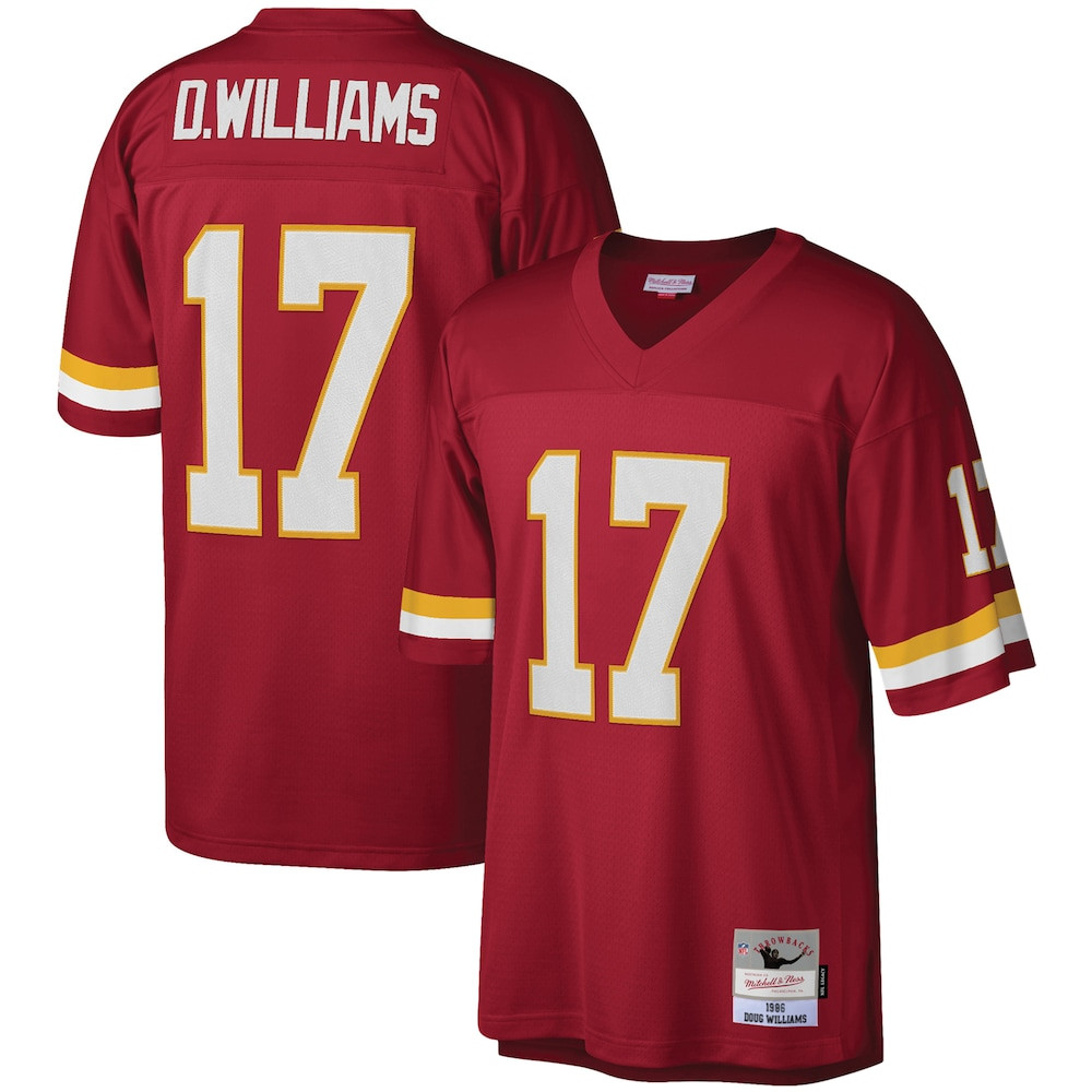 Washington Commanders Merch - Men's Washington Football Team Doug Williams Legacy Replica Jersey, Burgundy - Mitchell & Ness - Football Christmas Gift Ideas