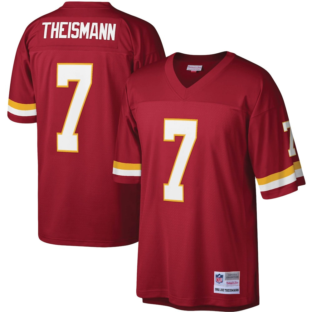Washington Commanders Merch - Men's Washington Football Team Joe Theismann Legacy Replica Jersey, Burgundy - Mitchell & Ness - Football Present Ideas