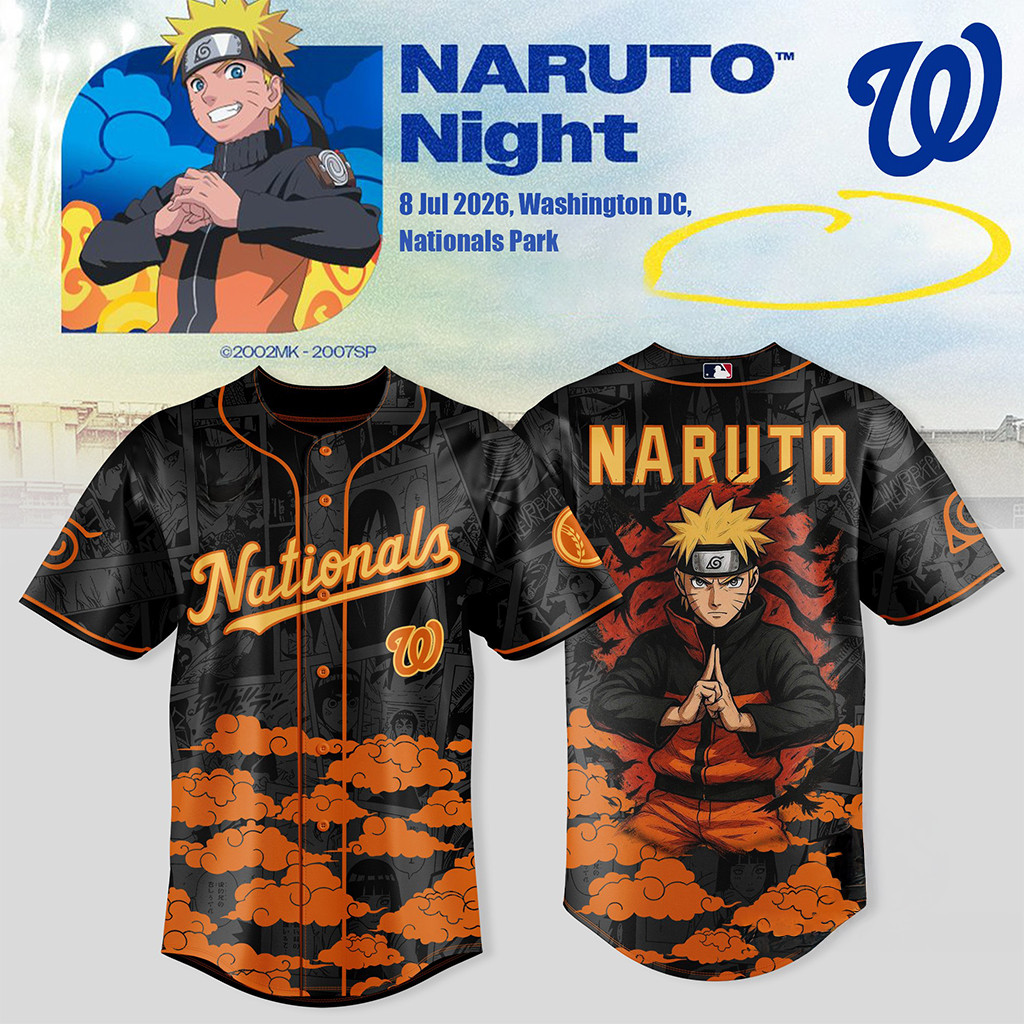 Washington Nationals Naruto Night Baseball Jersey Nationals Merch Gifts For Baseball Fans
