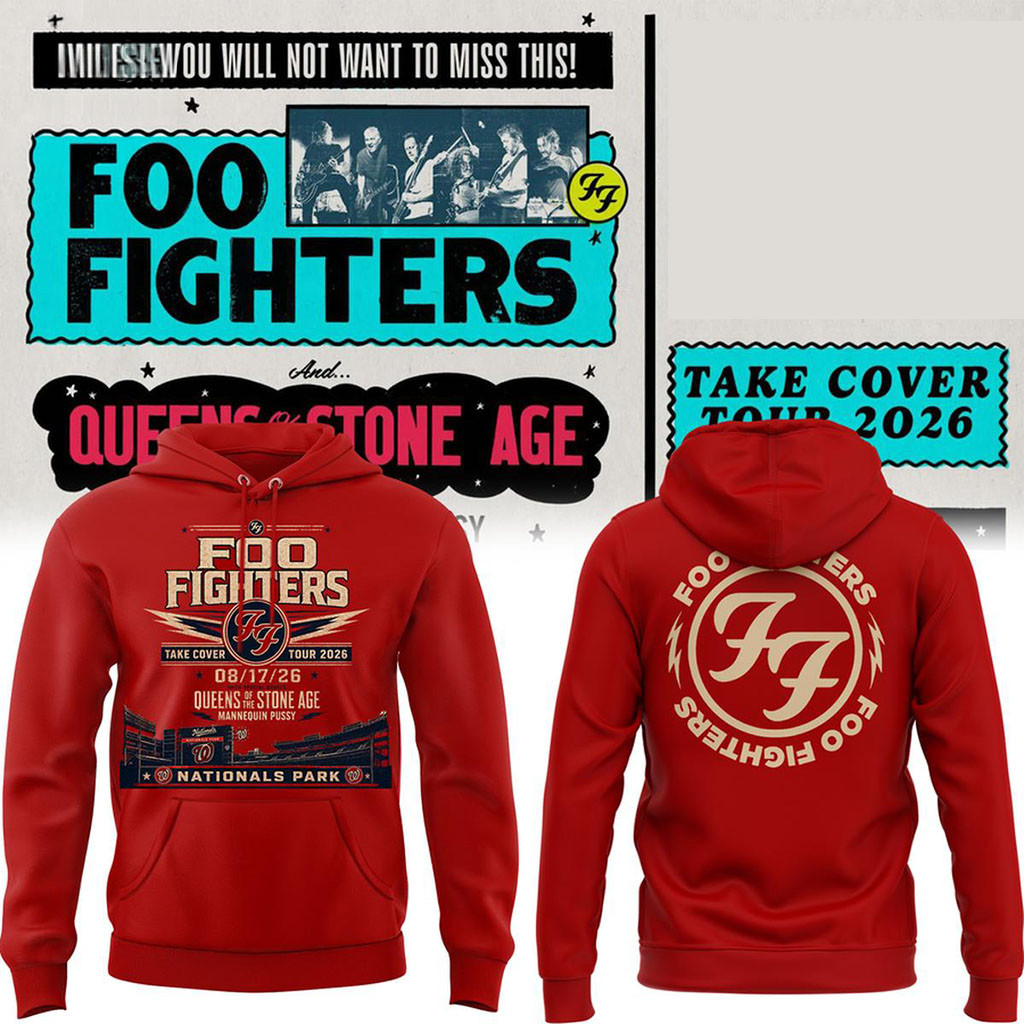 Washington Nationals X Foo Fighters Merch Take Cover Tour 2026 Hoodie Gift For Fans