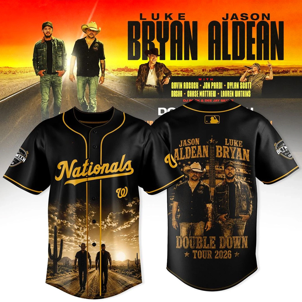 Washington Nationals X Jason Aldean And Luke Bryan Double Down Tour 2026 Jersey Fan Merch