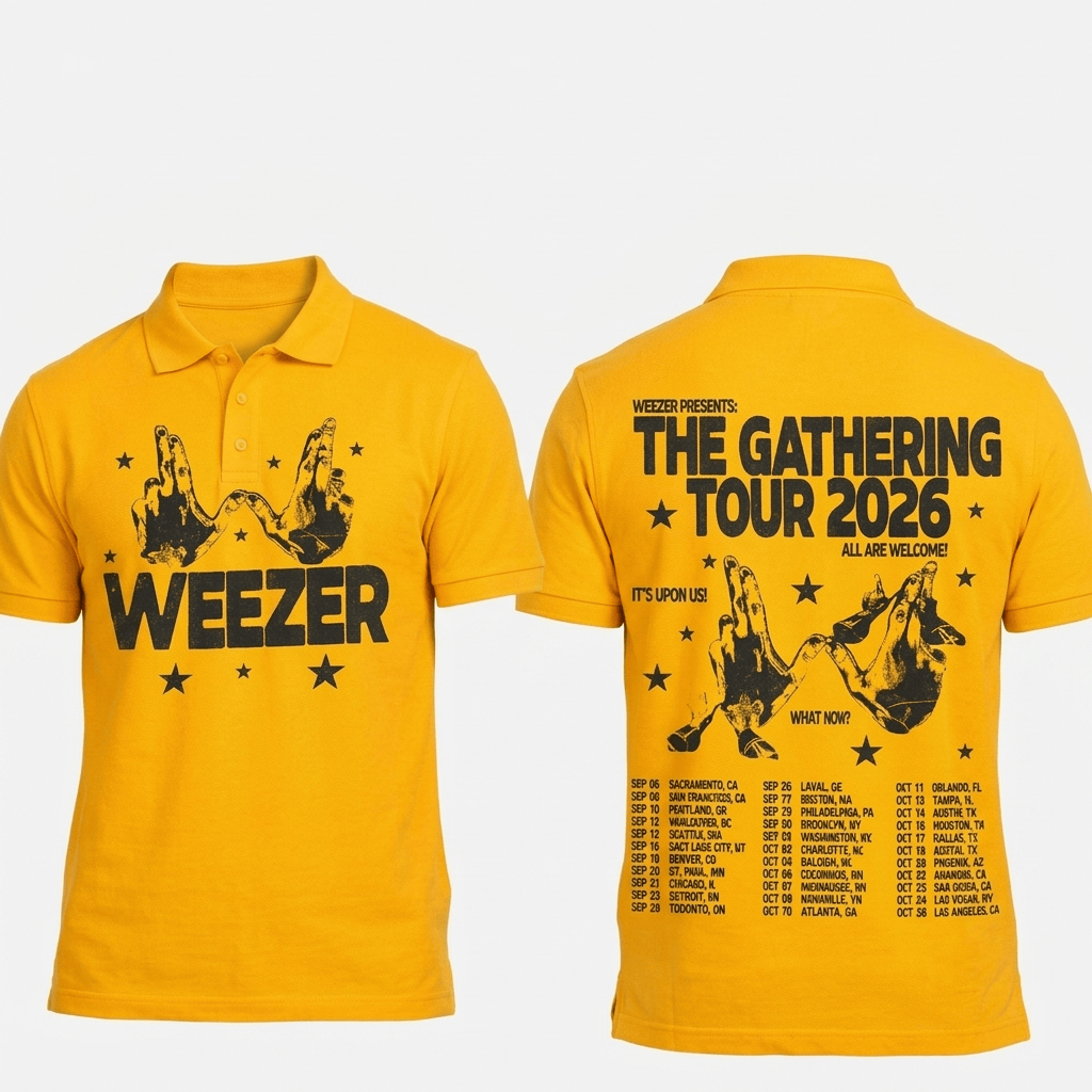 Weezer Merch The Gathering North America Tour 2026 Logo Tour Dates Hoodie Gift For Music Fans - Image 9