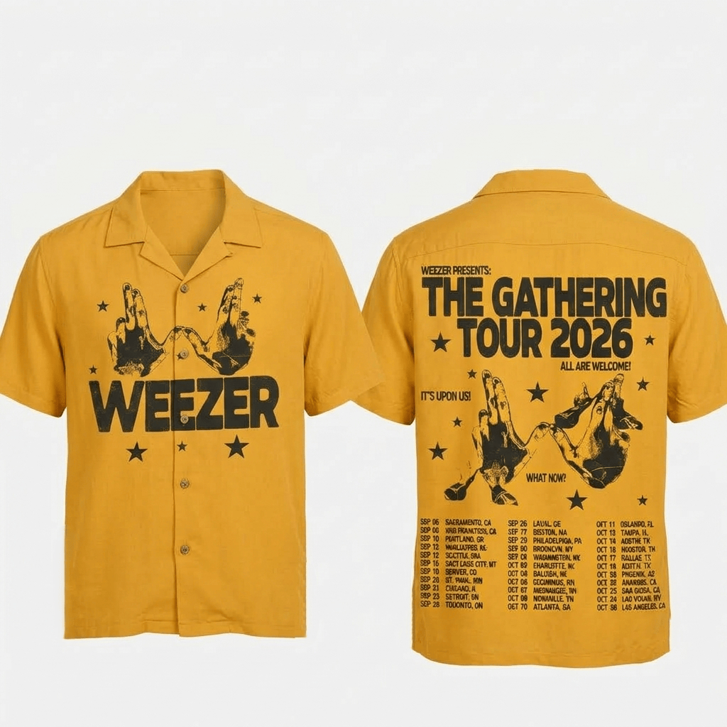 Weezer Merch The Gathering North America Tour 2026 Logo Tour Dates Hoodie Gift For Music Fans - Image 8
