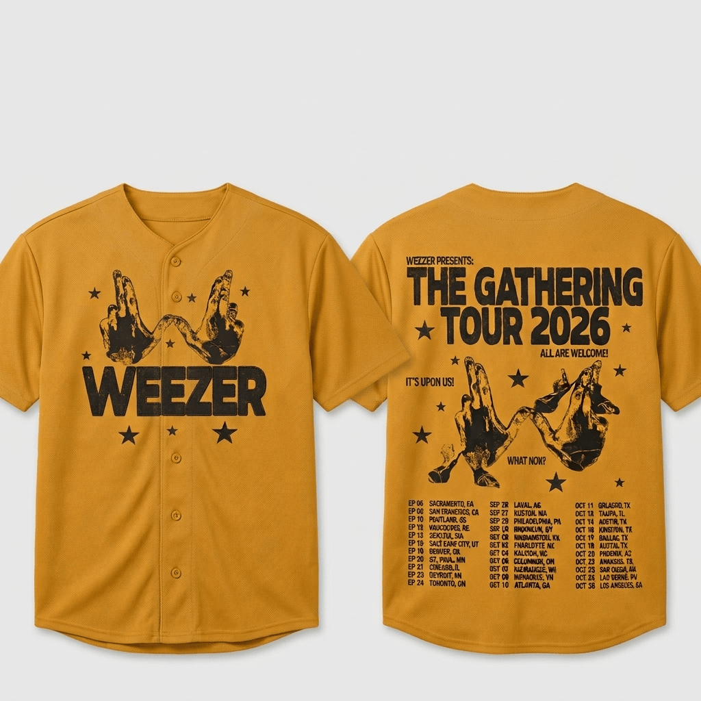 Weezer Merch The Gathering North America Tour 2026 Logo Tour Dates Hoodie Gift For Music Fans - Image 7