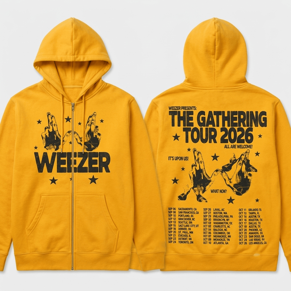 Weezer Merch The Gathering North America Tour 2026 Logo Tour Dates Hoodie Gift For Music Fans - Image 2