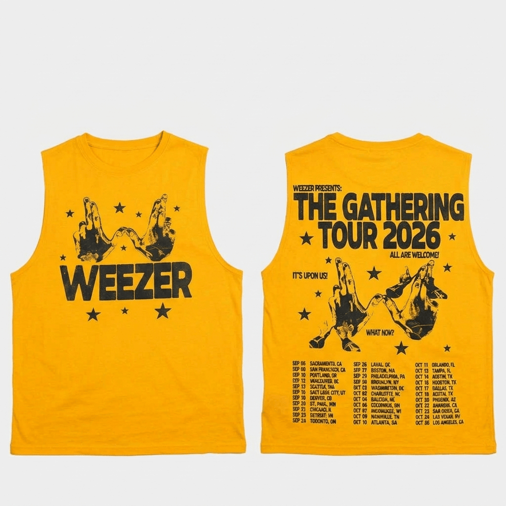 Weezer Merch The Gathering North America Tour 2026 Logo Tour Dates Hoodie Gift For Music Fans - Image 10