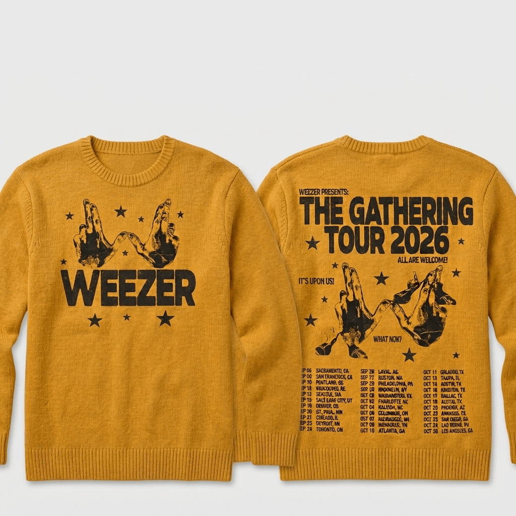 Weezer Merch The Gathering North America Tour 2026 Logo Tour Dates Hoodie Gift For Music Fans - Image 5
