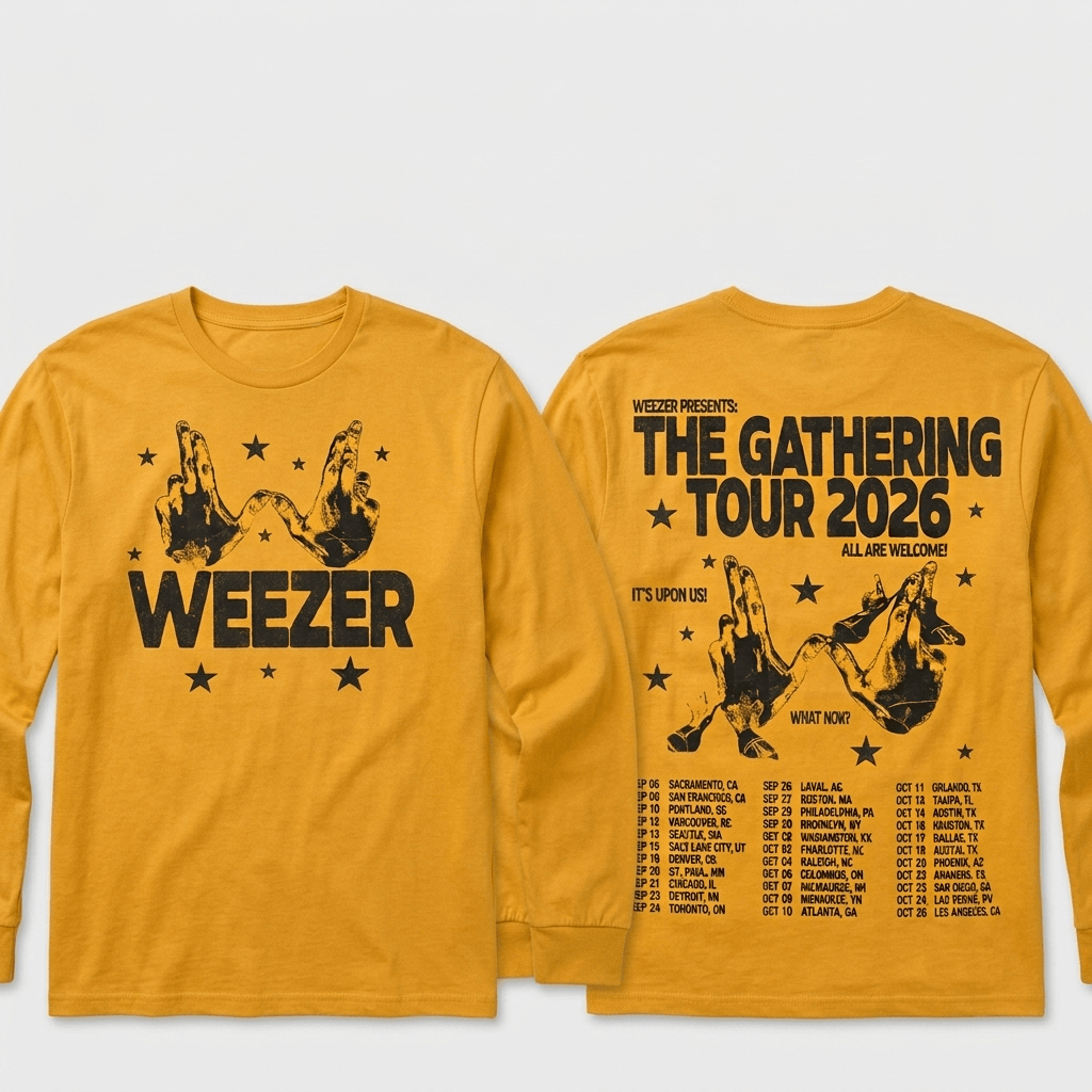 Weezer Merch The Gathering North America Tour 2026 Logo Tour Dates Hoodie Gift For Music Fans - Image 6