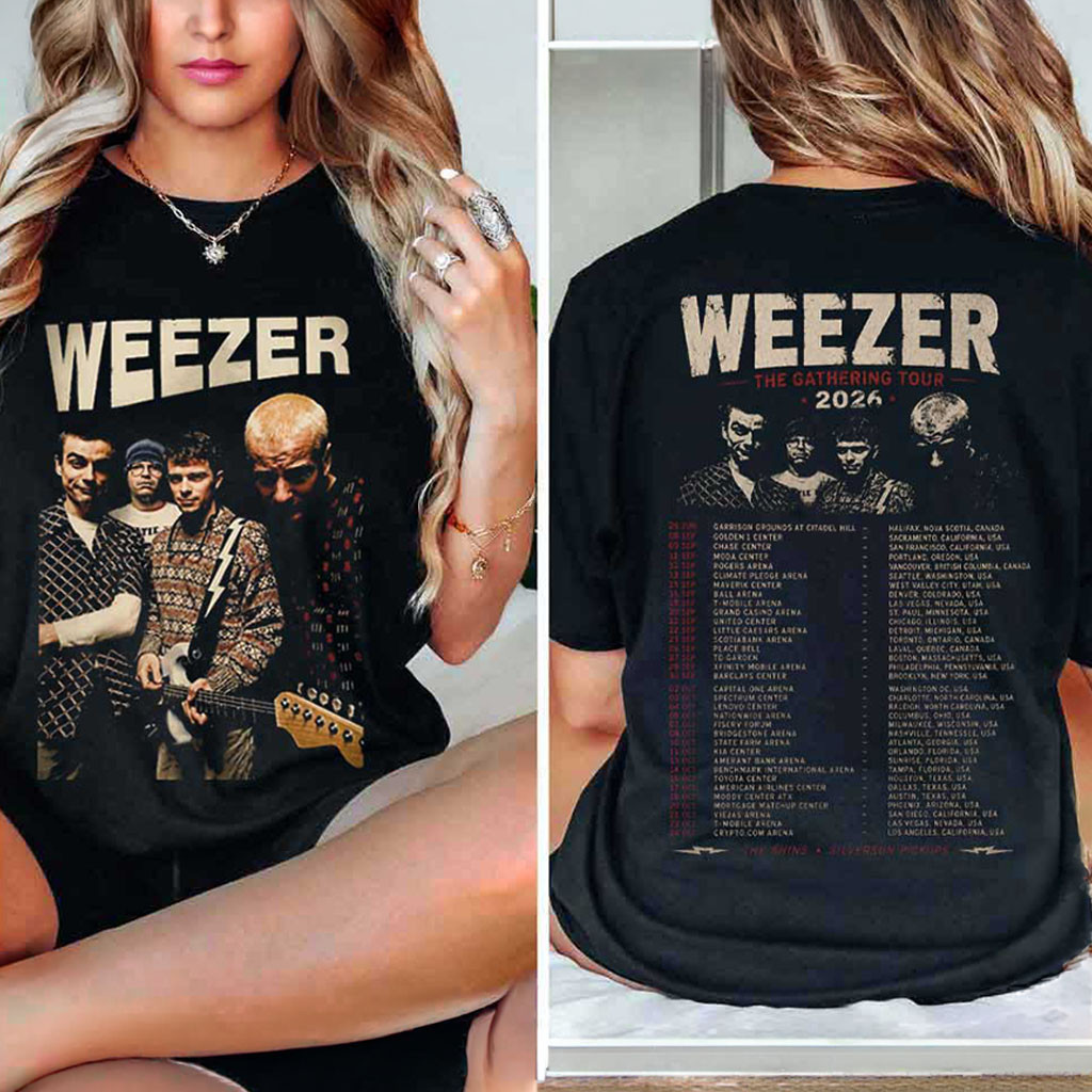 Weezer The Gathering Tour 2026 Concert Vintage Alternative Rock T-Shirt Weezer Merch Fan Gifts