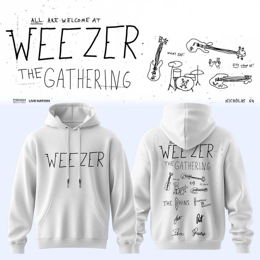Weezer The Gathering World Wide Tour 2026 Hoodie Weezer Merch Gift Ideas For Music Lovers
