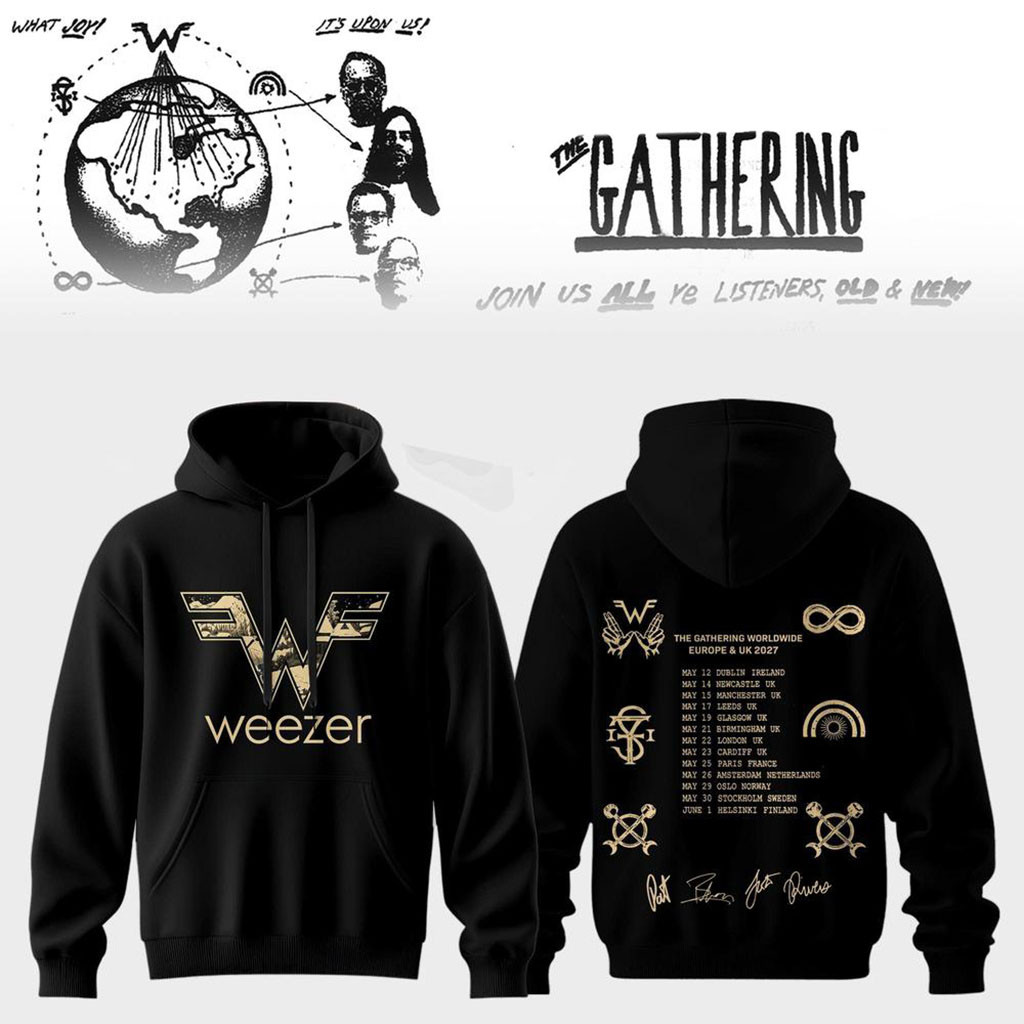 Weezer The Gathering World Wide Tour 2026 Hoodie Weezer Merch Presents For Music Lovers