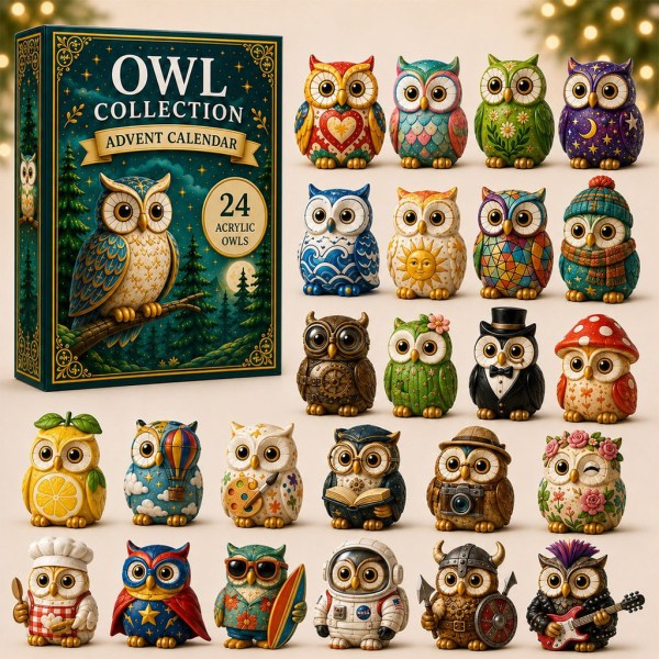 Whimsical Owls Advent Calendar 2026 24 Days Christmas Mystery Ornaments Owl Lover Holiday Gift - Image 2