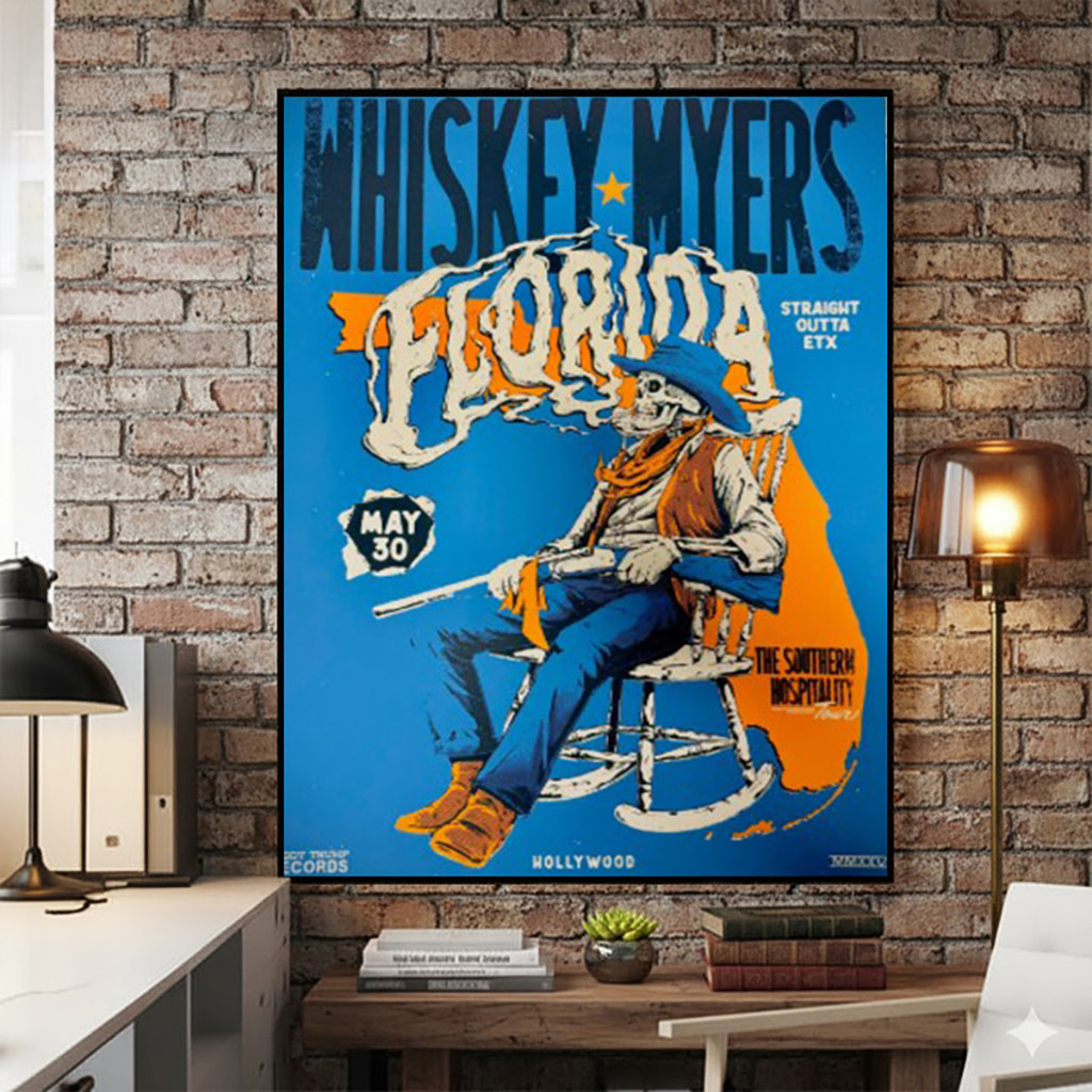 Whiskey Myers The Southern Hospitality Tour 2026 Venue Poster Whiskey Myers Merch Fan Gifts
