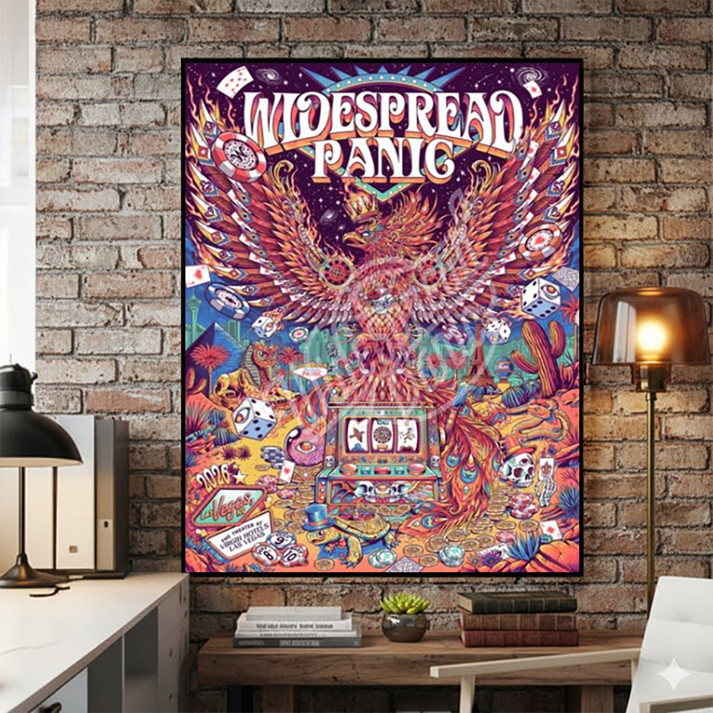Widespread Panic 2026 Las Vegas Show Poster Widespread Panic Merch Wall Art For Bedroom