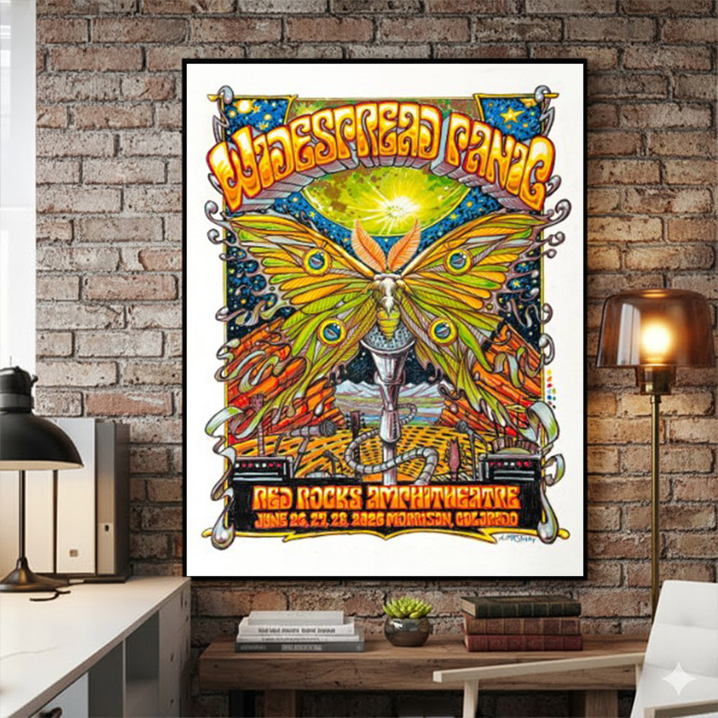 Widespread Panic 2026 Venue Poster At Red Rocks Amphitheatre Widespread Panic Merch Wall Decor