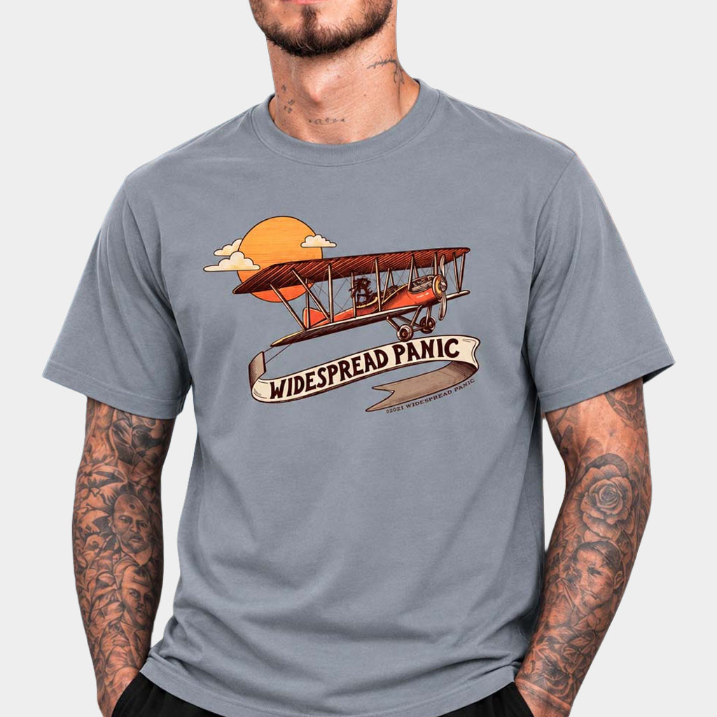 Widespread Panic Merch 2026 Wilmington NC Biplane T-Shirt Tour Shirt Gift For Music Lovers
