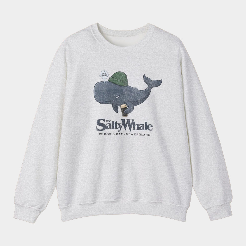 Widows Bay Merch 2026 The Salty Whale Tourist Sweatshirt Widow's Bay Funny Whale Crewneck