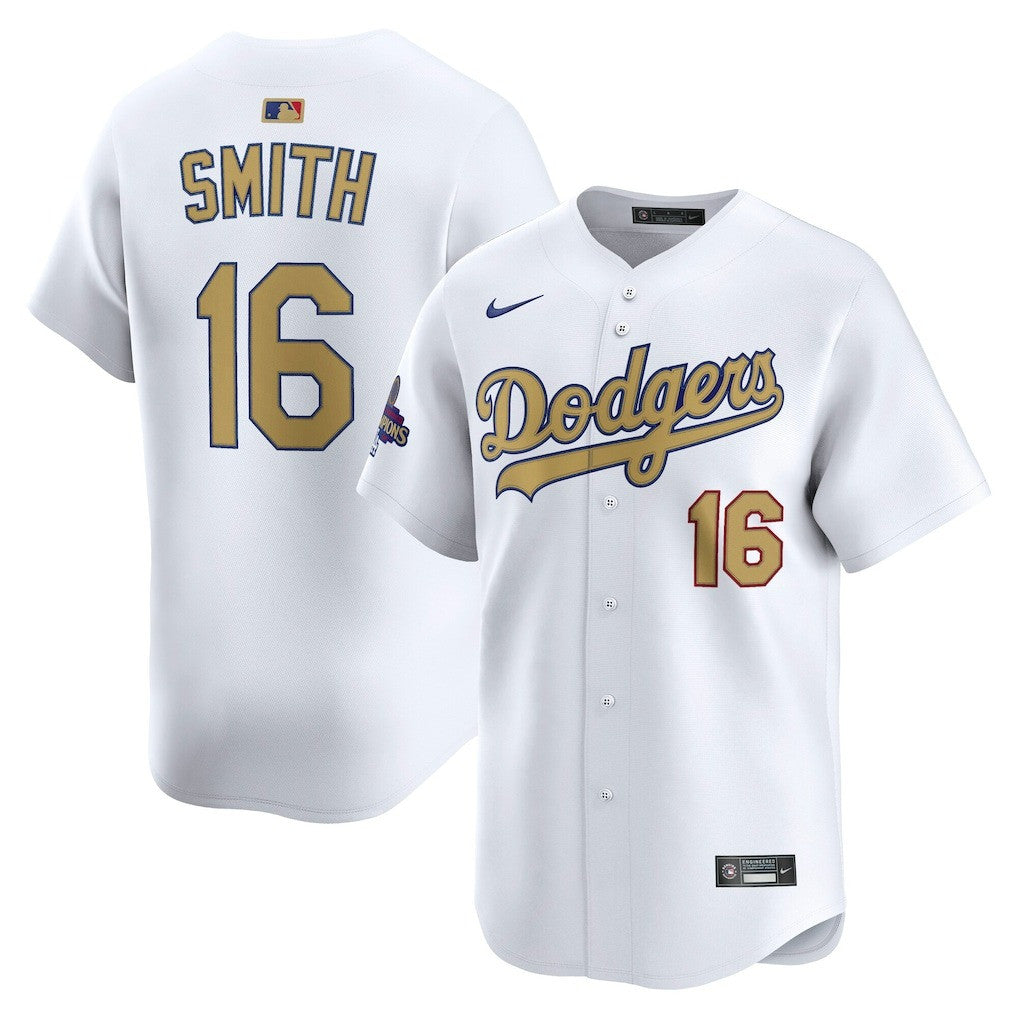 Will Smith Los Angeles Dodgers 2025 Gold Collection Limited Jersey - White