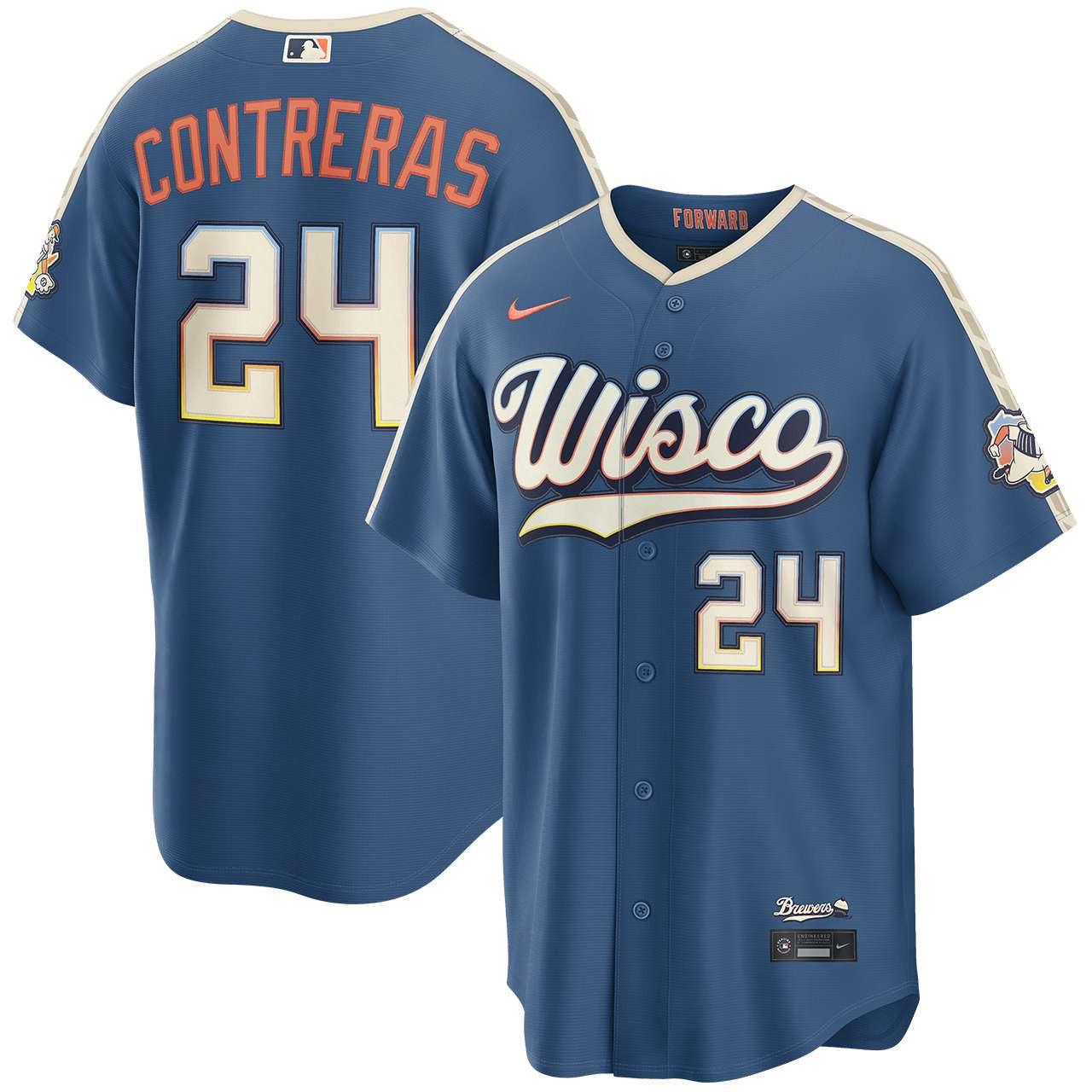 William Contreras Milwaukee Brewers 2026 City Connect Stadium Jersey - Mineral Blue