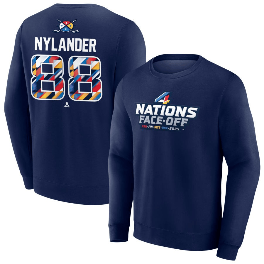 William Nylander 2025 4 Nations Face-Off Pick-A-Player Pullover Navy Sweatshirt