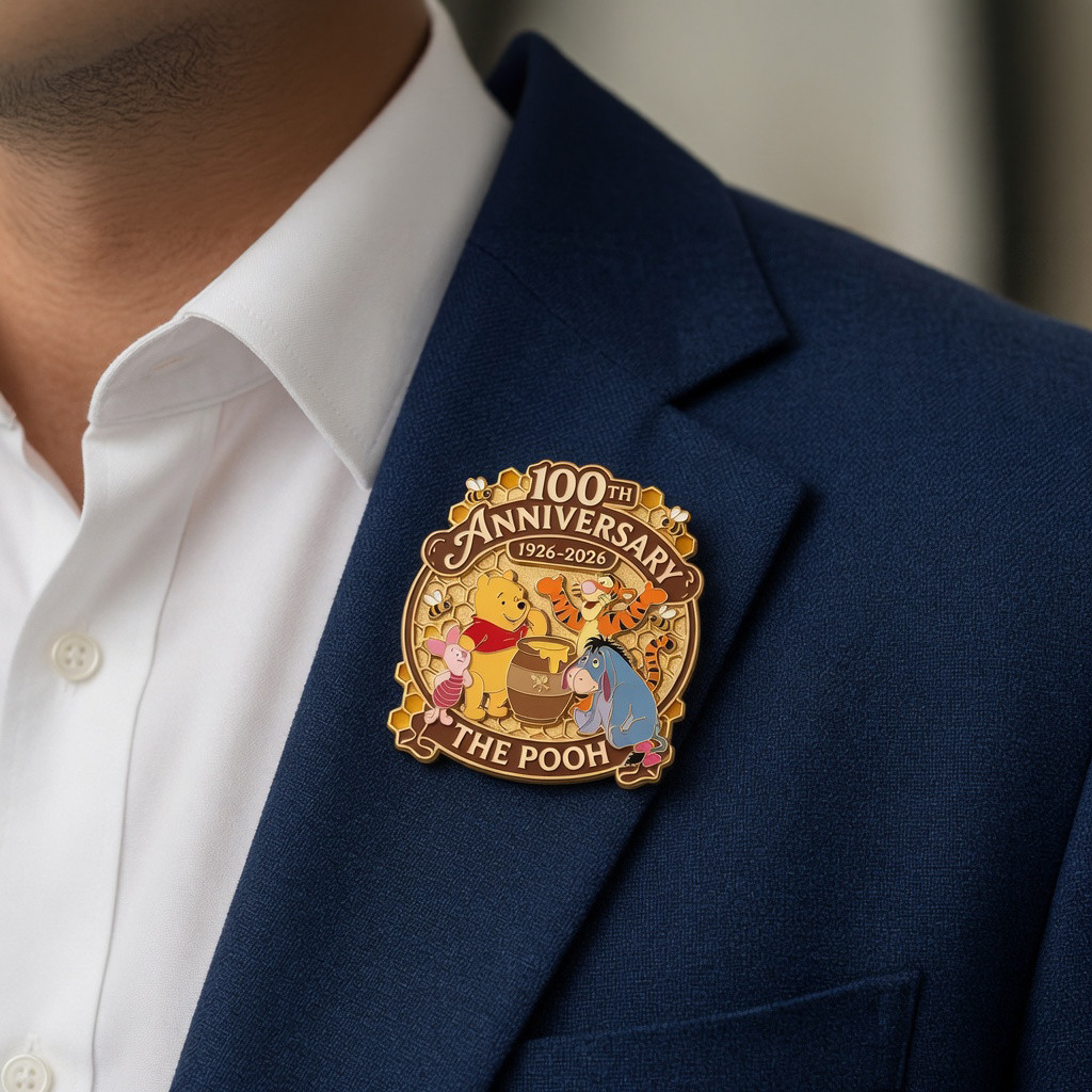 Winnie The Pooh 100th Anniversary Commemorative Button Pin 2026 Gifts Ideas For Besties