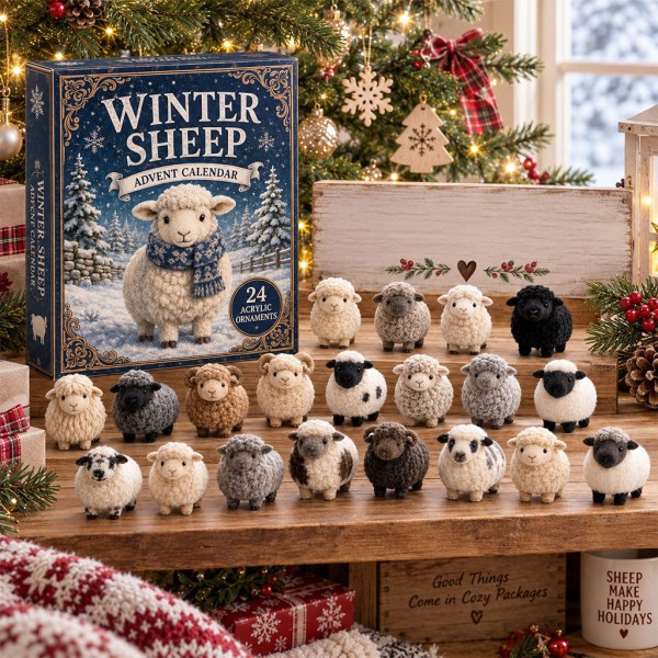 Winter Sheep Advent Calendar 2026 24 Days Christmas Mystery Ornaments Farm Animal Lover Holiday Gift - Image 2