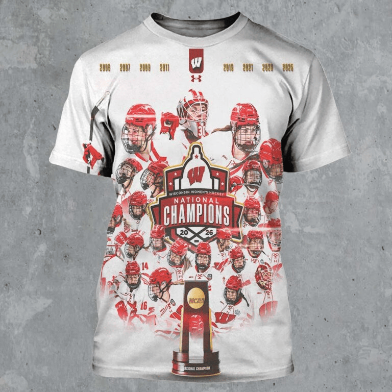 Wisconsin Badgers Women’s Ice Hockey 2026 National Champions Shirt Badgers Merch Fans Gifts