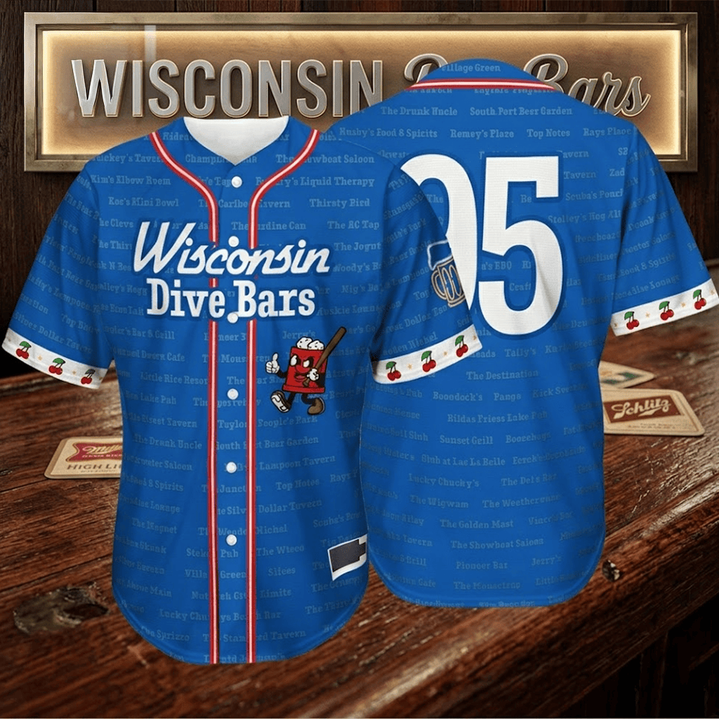 Wisconsin Dive Bars Jersey 2026 Game Day Jersey Wisconsin Dive Bars Merch Baseball Fan Gifts