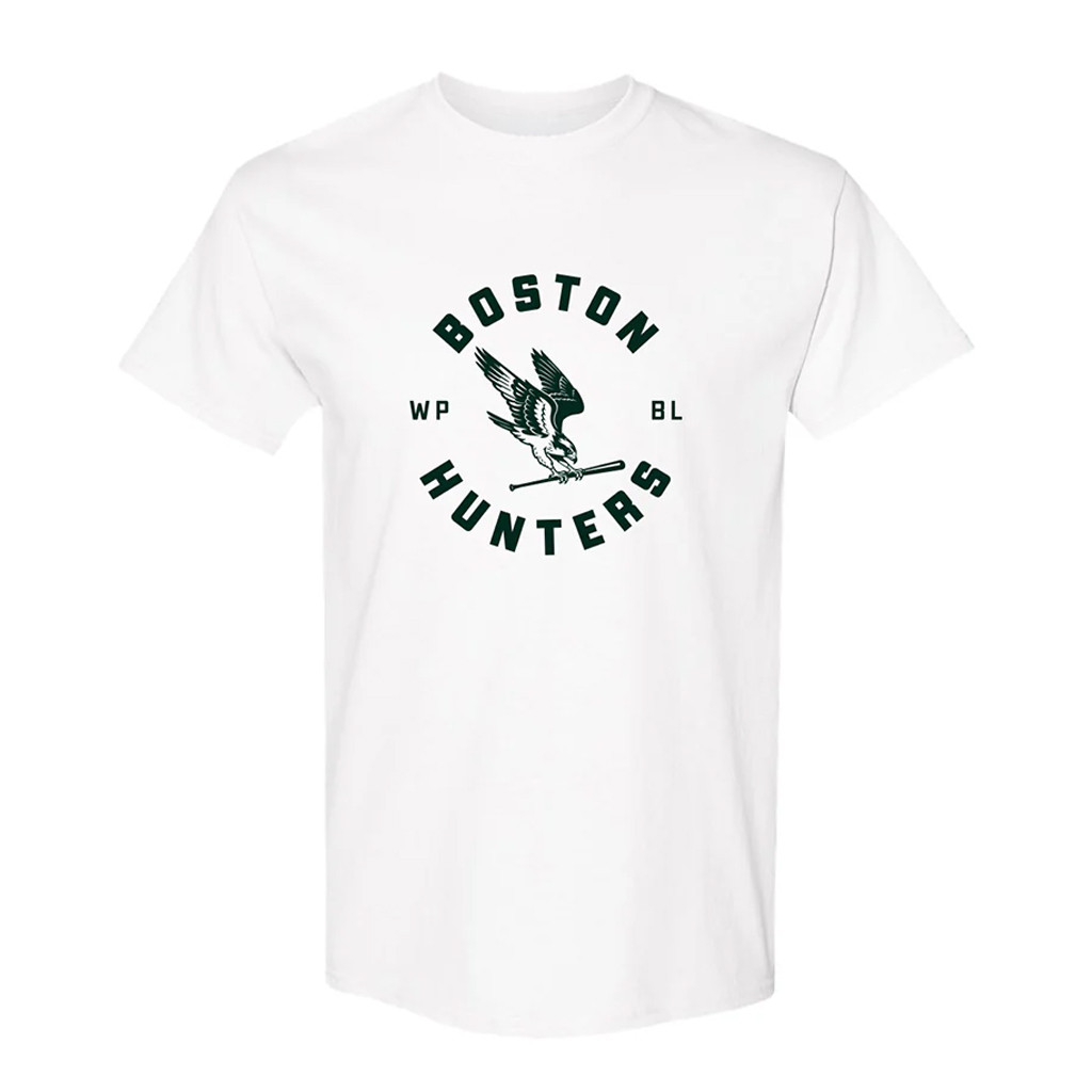 Women's Pro Baseball League Merch WPBL 2026 Boston Hunters Roundel T-Shirt White Fan Merch