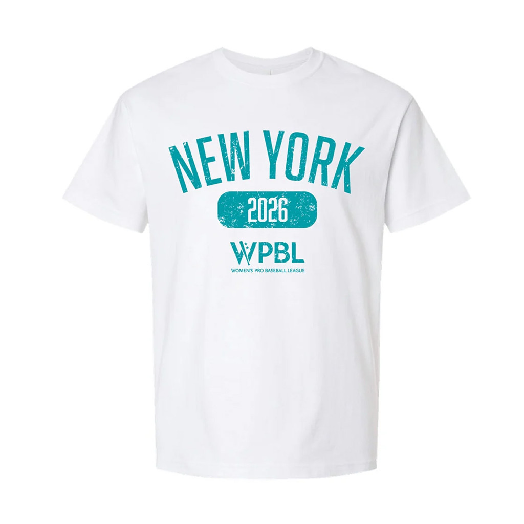 Women's Pro Baseball League Merch WPBL New York 2026 Vintage T-Shirt White NY Heights Merch