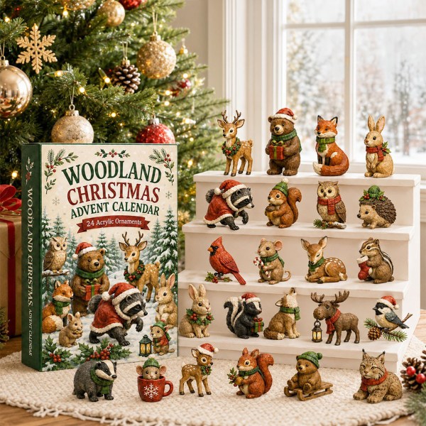 Woodland Merry Land Advent Calendar 2026 24 Acrylic Ornaments Christmas Gift For Family - Image 2
