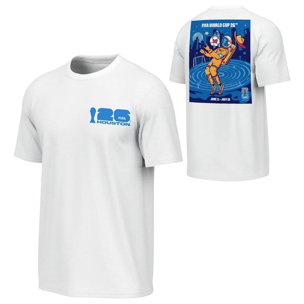 World Cup 2026 Merch Houston World Cup 2026 Poster T-Shirt Houston Host City Shirt White