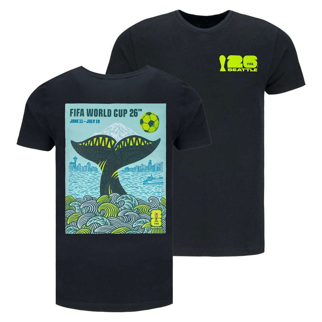 World Cup 2026 Merch Seattle World Cup 2026 Poster Black T-Shirt Gift For Soccer Fans