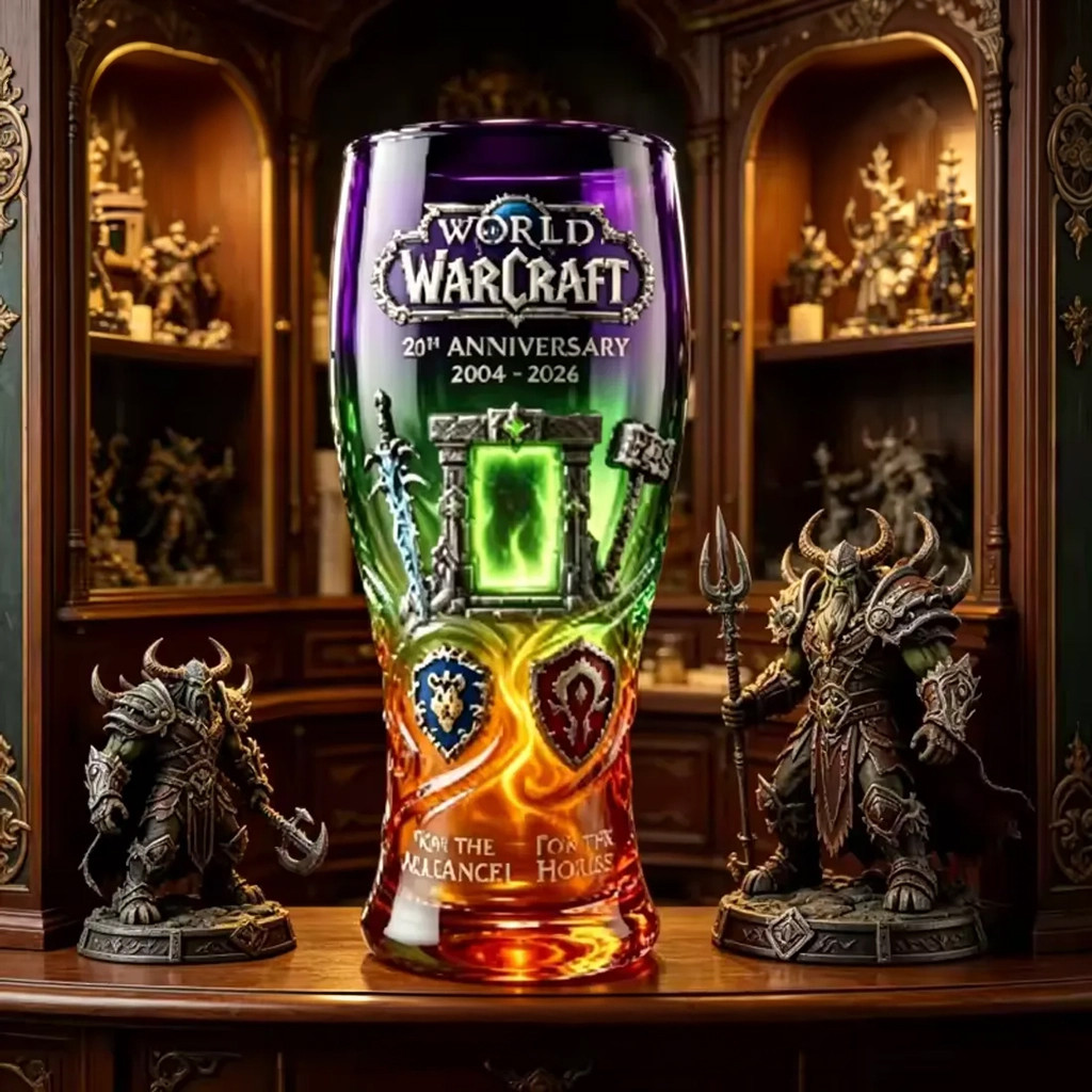 World Of Warcraft 20th Anniversary Alliance And Horde Beer Mug World Of Warcraft Merch Gifts