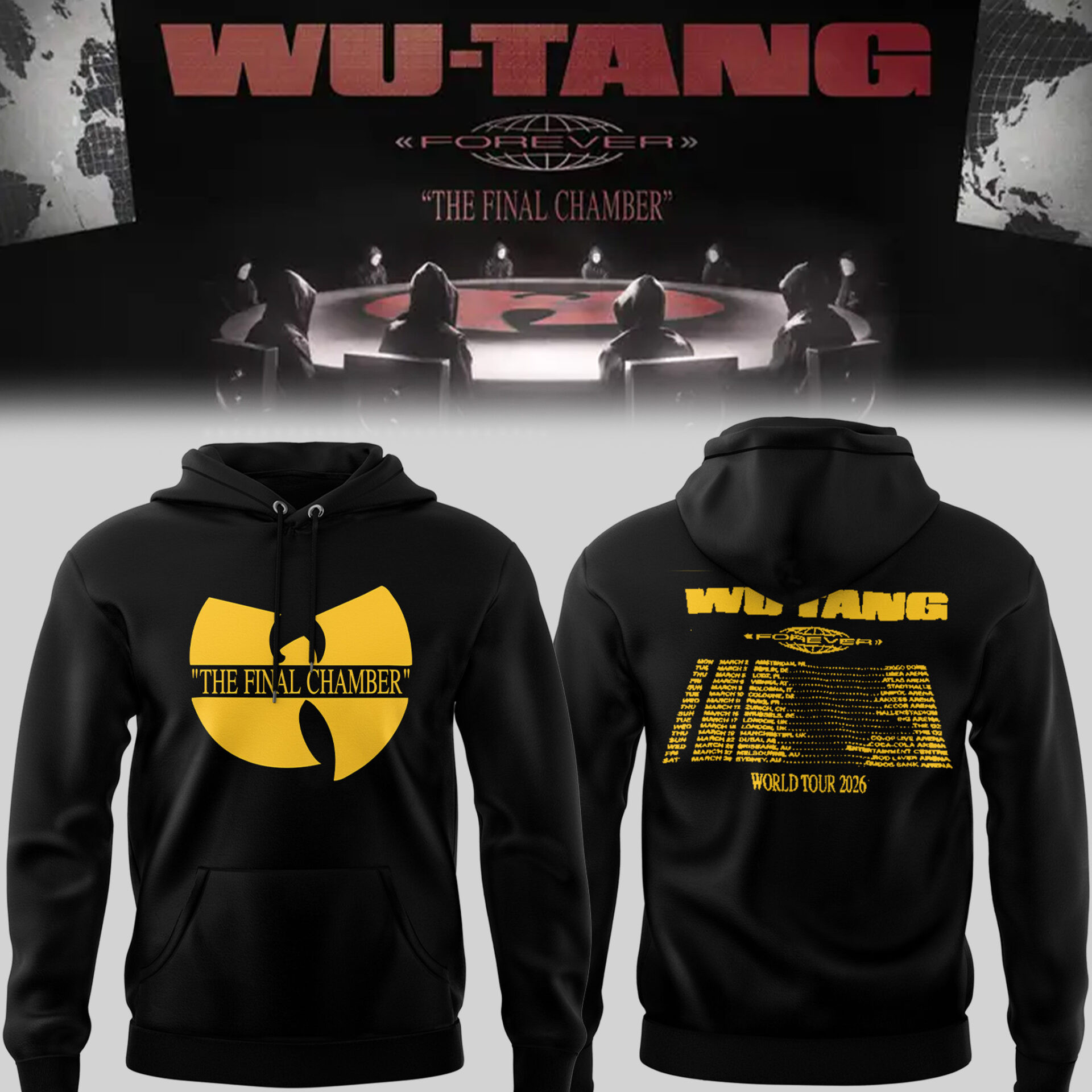 Wu-Tang Forever World Tour 2026 Hoodie The Final Chamber Tour Hoodie Wu-Tang Clan Merch