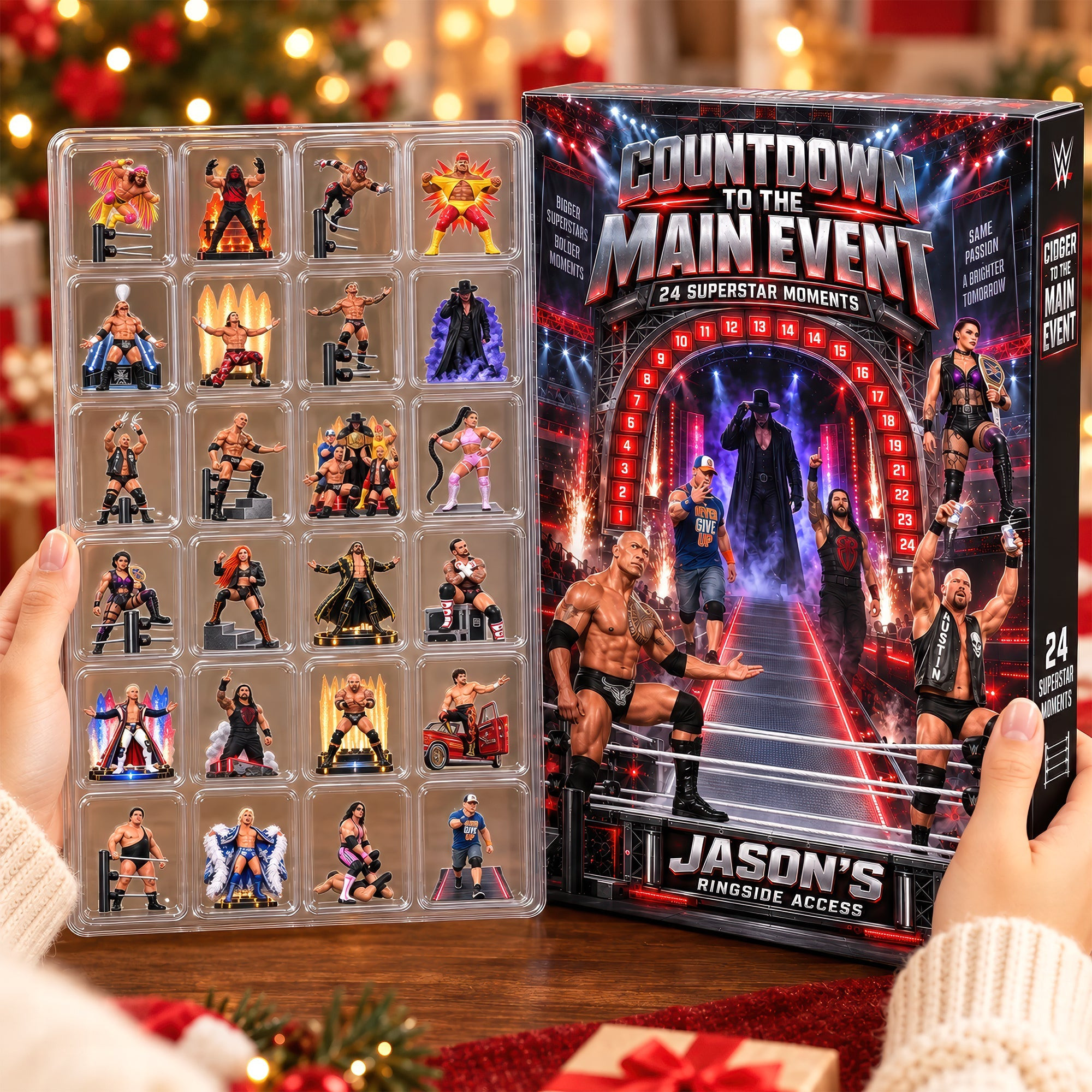 WWE Countdown To The Main Event Advent Calendar Christmas Ornaments Gift For WWE Fans