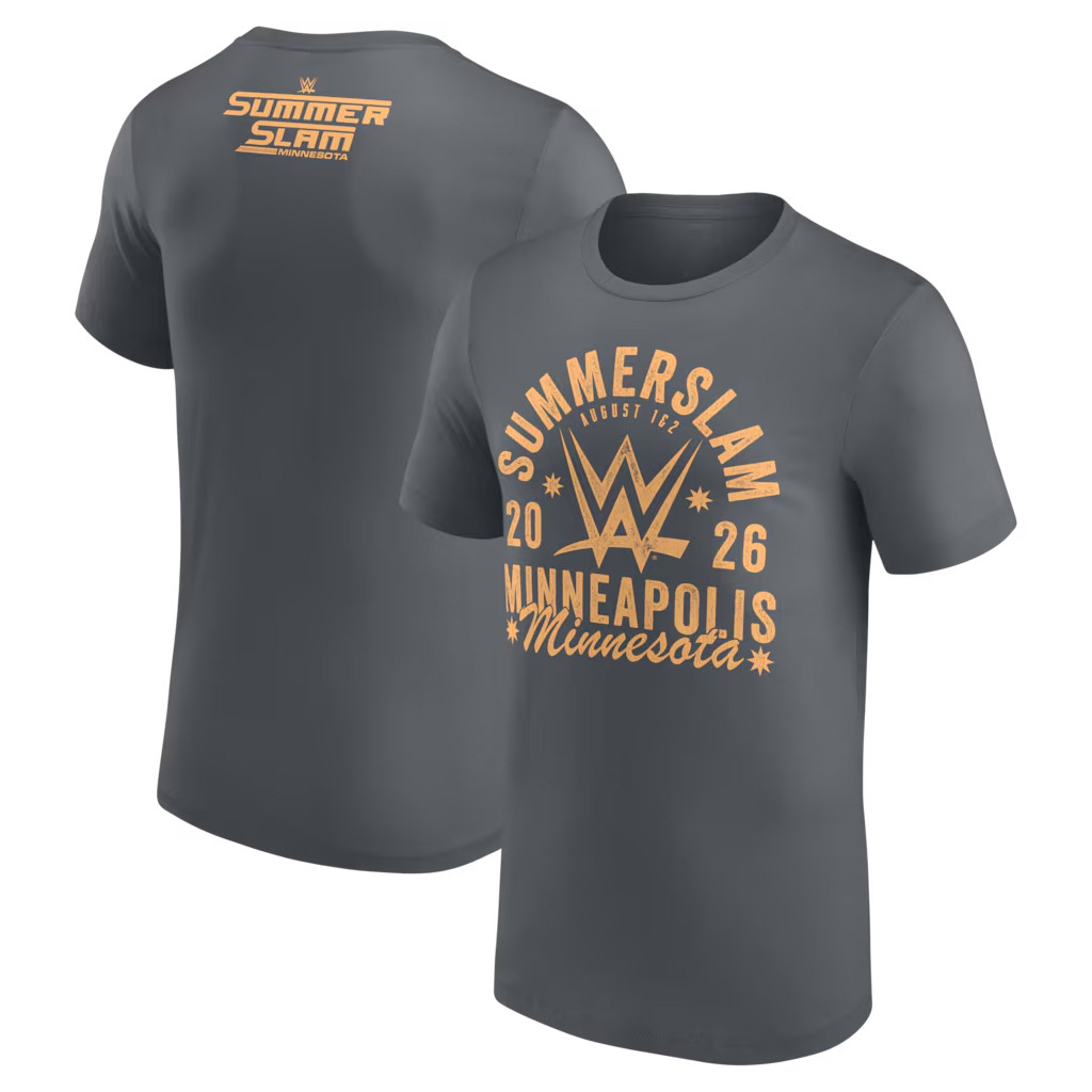 WWE Merch SummerSlam 2026 T-Shirt Gray Wrestling Fan Apparel Gift For Brother