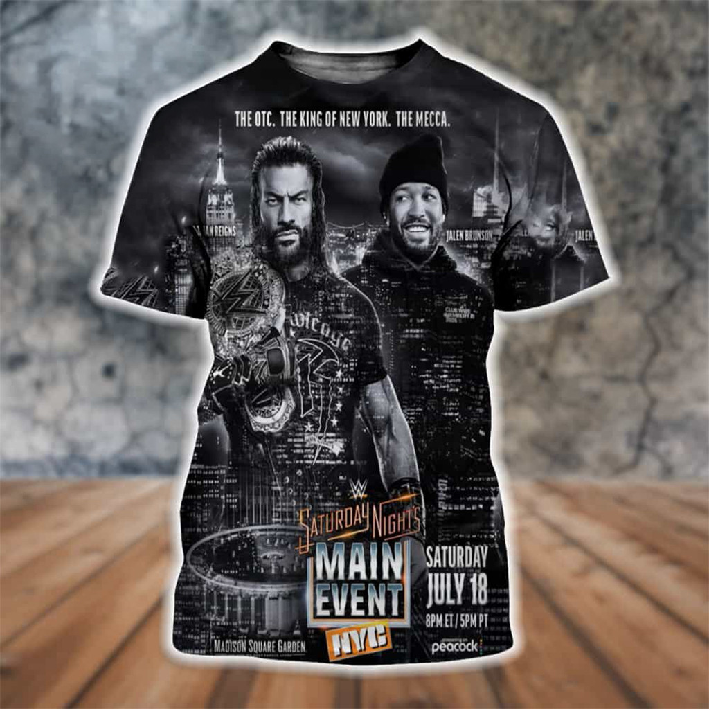 WWE Saturday Nights Main Event NYC Roman Reigns vs Jalen Brunson 2026 Shirt Wrestling Fan Gear